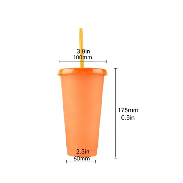 Thermochromic Cups with Lids and Straw