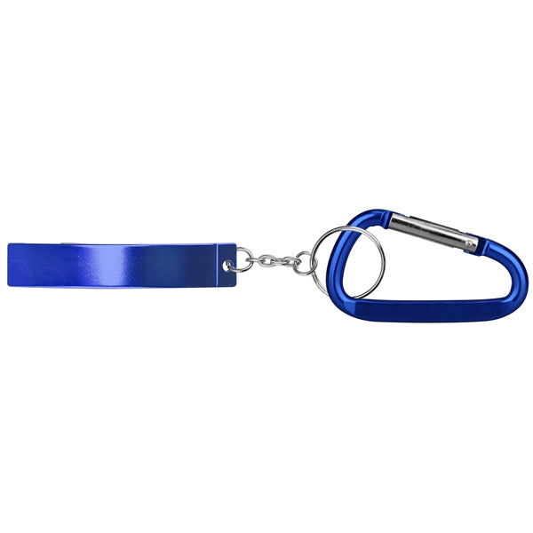 Jumbo Size Plain Bottle Opener w/ Key Chain & Carabiner