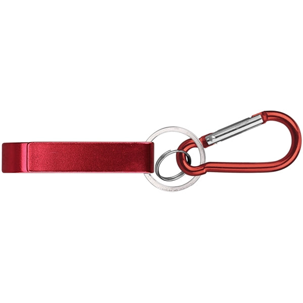 Deluxe can and bottle opener key chain and carabiner