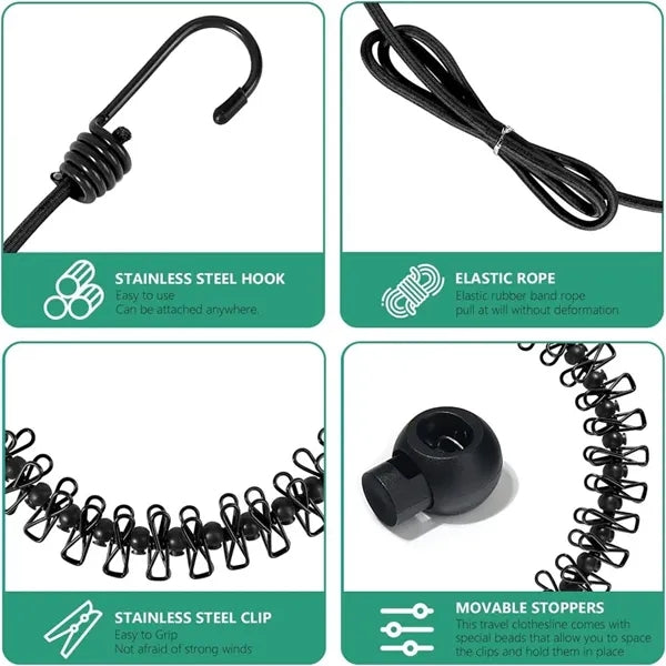 Retractable Portable Clothesline For Travel