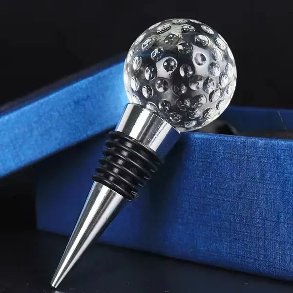 Golf Shaped Crystal Wine Bottle Stopper