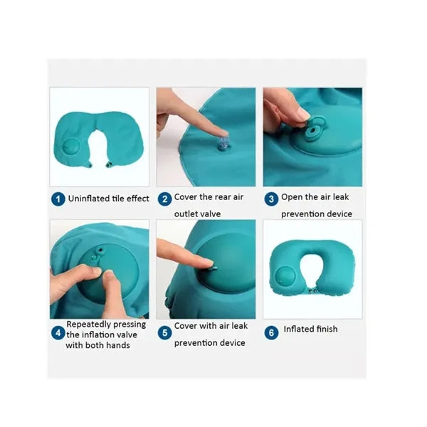 U-Shaped Inflatable Travel Neck Pillow
