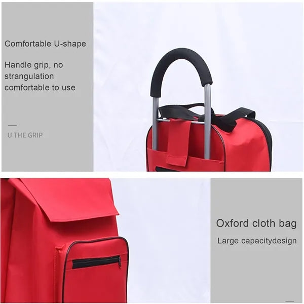 Portable Collapsible Shopping Bag With Wheels