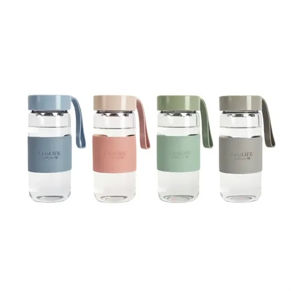 16oz Water Bottle with Leather Sleeve