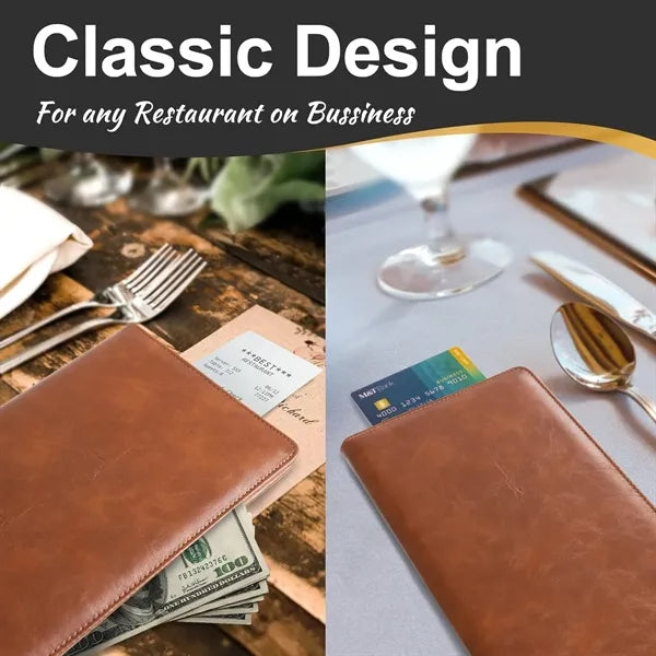 Leather PU server book Restaurant bar Check Presenters