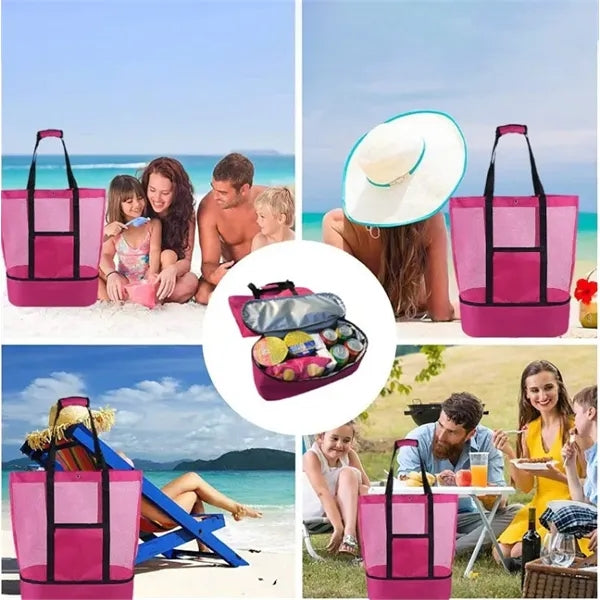 Beach Bag Double Layer Mesh Handbag