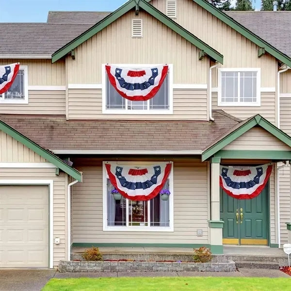US Patriotic Half Fan Banner Flag for 4th of July Decoration