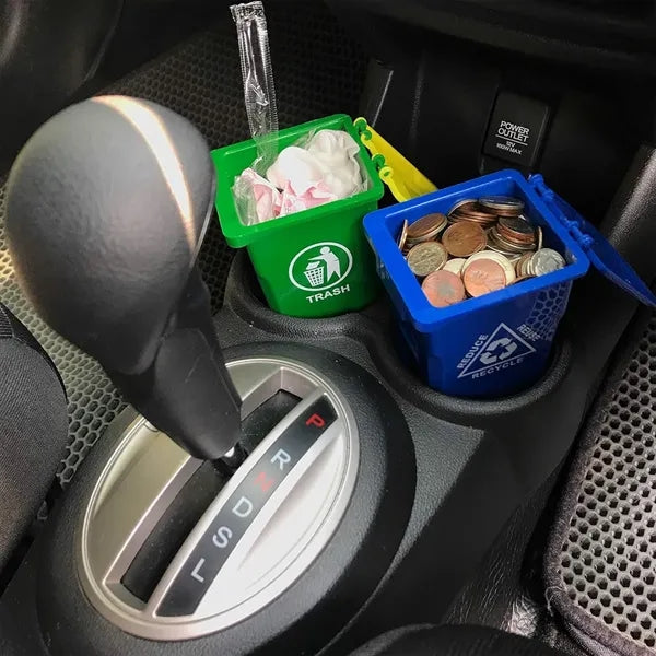 Trash Bin Pen Holder Tiny Recycle Can Set Pencil Cup Desktop