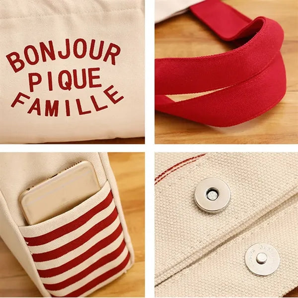 Heavy Duty Large Canvas Tote Bag with Pocket