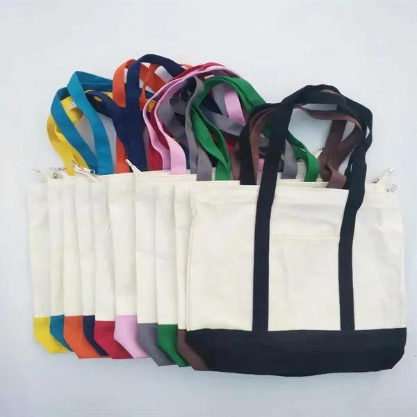 Daily Essentials Stylish Canvas Tote Bag with Pocket