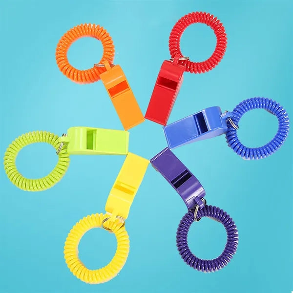 Colorful Whistle Keychain With Coil