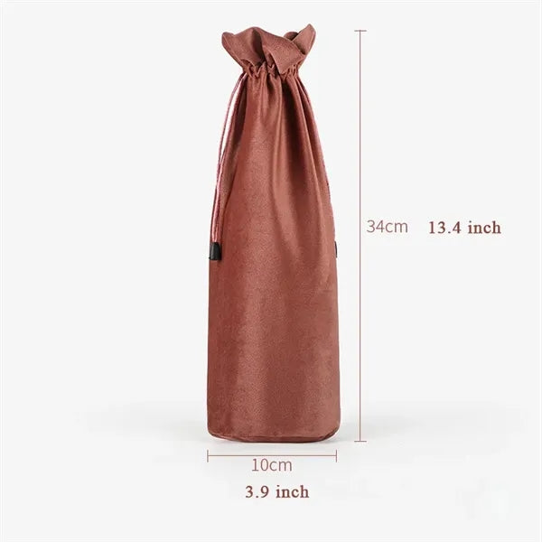 Velvet Wine Bags with Drawsting Closure