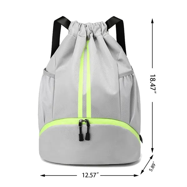 Waterproof Drawstring Backpack with Shoe Pocket