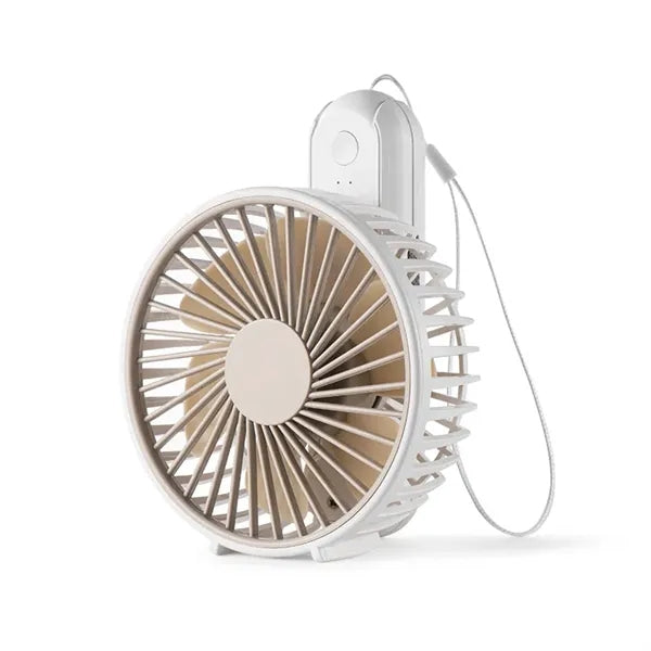 1200 MAH Bulit In Battery Foldable Handheld Fan With Strap