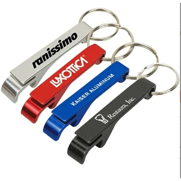 Aluminum Bottle Opener with Keyring