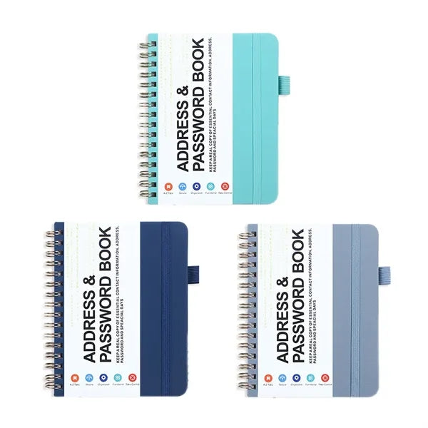 Address and Password Book with Laminated Alphabetical Tabs