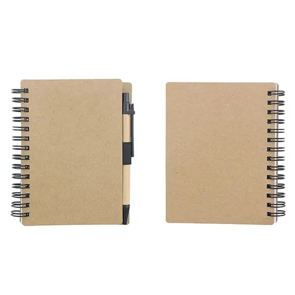 Kraft Paper Spiral Notepad & Pen Set