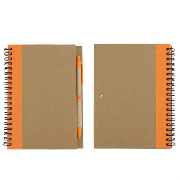 Colorful Kraft Paper Spiral Notepad & Pen Set
