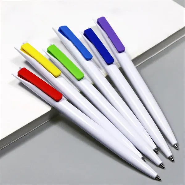 Ballpoint Pen Slim Colorful Retractable Plastic Ball