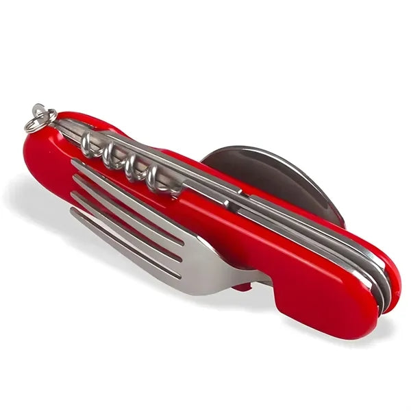 6-in-1 Detachable Camping Flatware Set With Openner & Blade