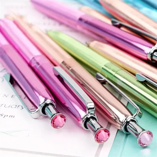 Retractable Ballpoint Journaling Pens With Rhinestones