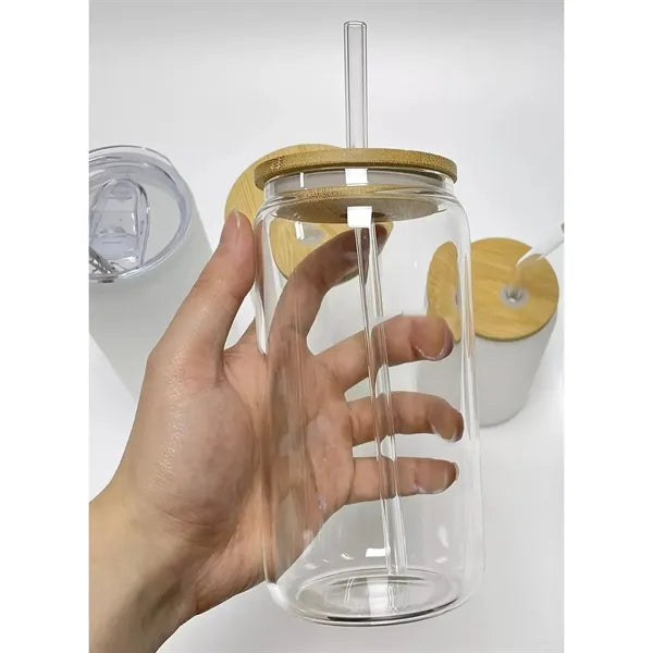 Glass Mason Jar Drink Cup