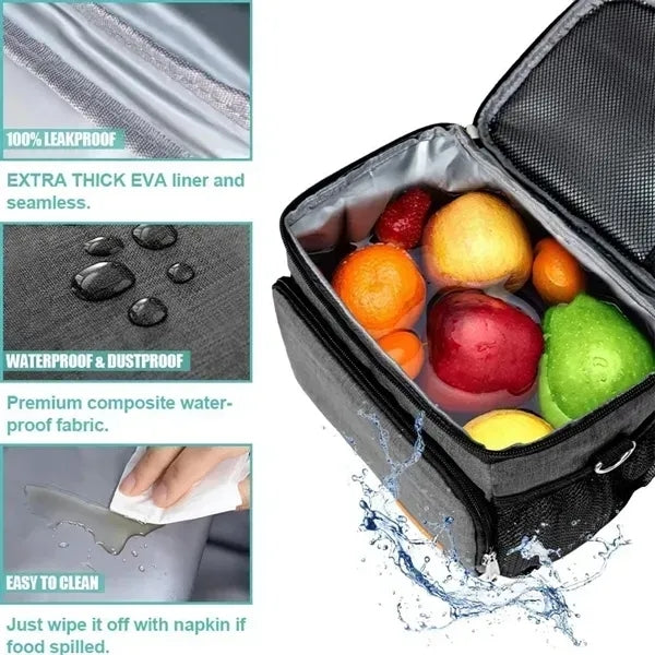 Large Capacity Insulated Cooler Lunch Bag