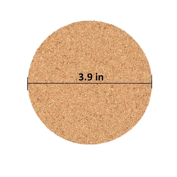 4 Inch Round Natural Cork Coaster