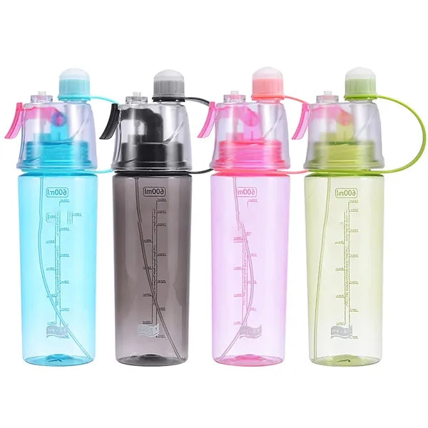 Portable Plastic Water Bottles Sprayer Summer Sports Travel