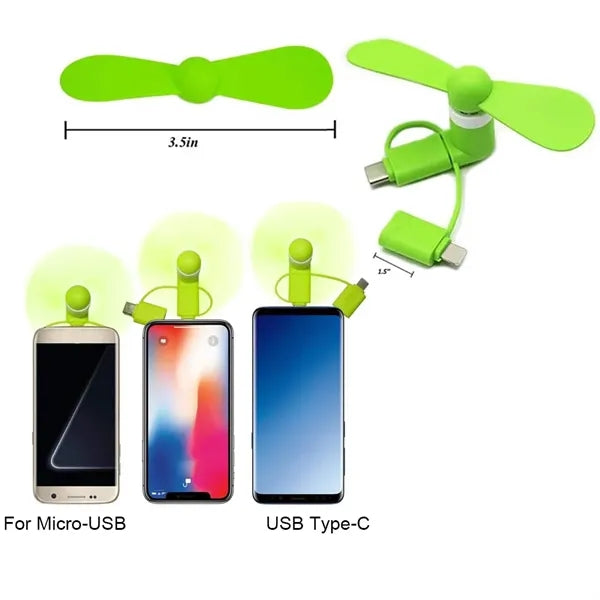 Universal Mini 3 in 1 Usb Cell Phone Cooling Fan