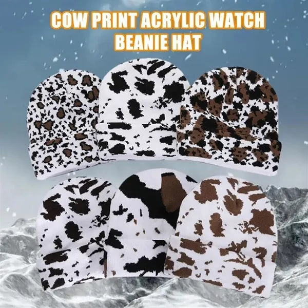 Cow Print Highland Beanie