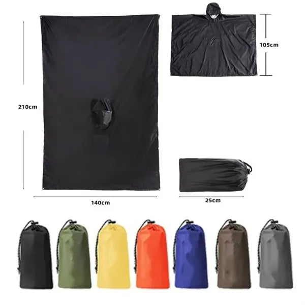 3 in 1 Hooded Rain Poncho for Adult with Pocket
