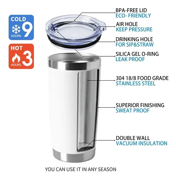 20oz Tumblers Bulk Stainless Steel Cup with Lid