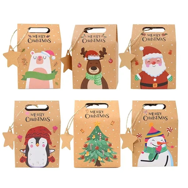 Christmas Candy Gift Wrap Bags 260g Kraft Paper Tote