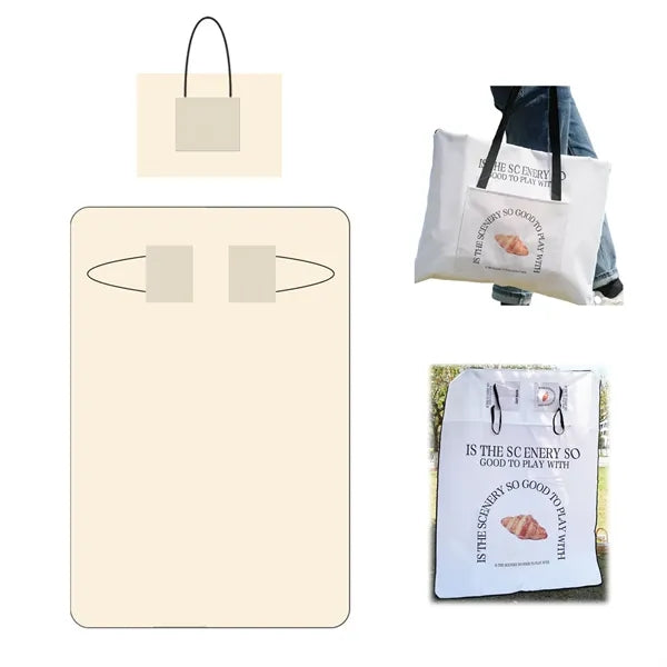 Portable Foldable Picnic Blanket Tote Bag
