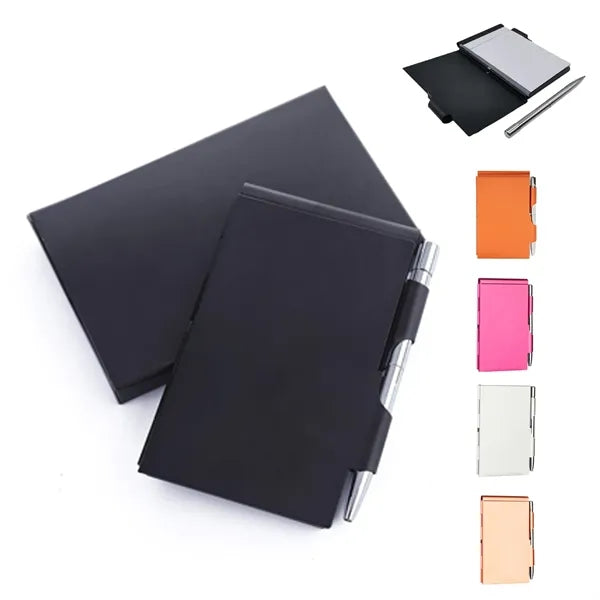 Mini Aluminum Alloy Notepad W/ Pen