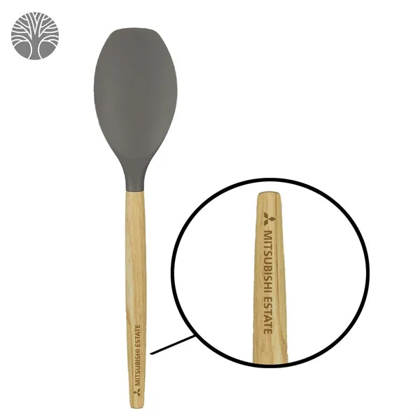 Scoop Silicone Spoon W/ Wooden Handle