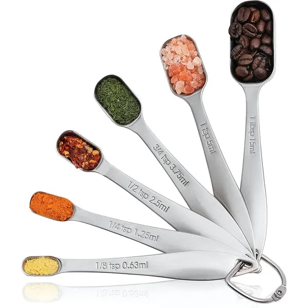 6 set Stainless Steel Measuring Spoons