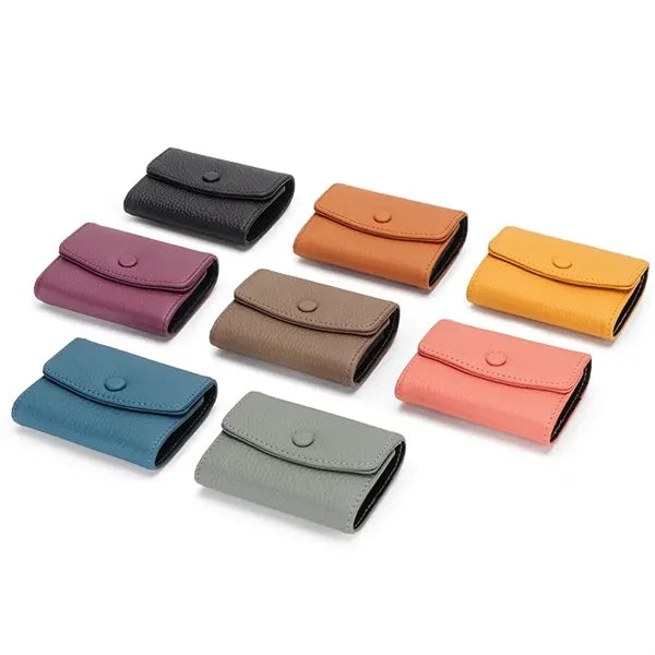 Genuine Leather Short Wallet With 11 Card Slots For Women
