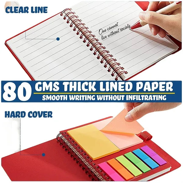 Colored Sticky Note Index Tab Spiral Notebook