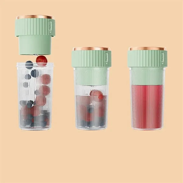 Mini Juice Mixer Cup with Lid, Electric Cordless Blender