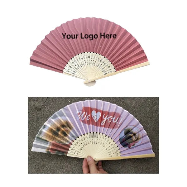 8.25" Bamboo Ribs Fabric Folding Fan