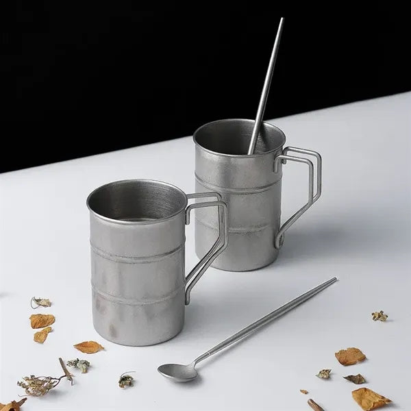 Stainless Steel Unbreakable Vintage Travel Mug With Handle