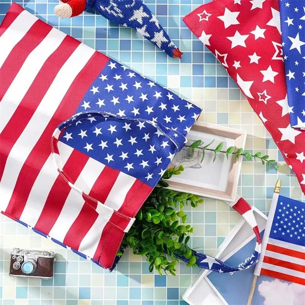 Independence Day Patriotic Canvas Grocery Shopping Tote Bags