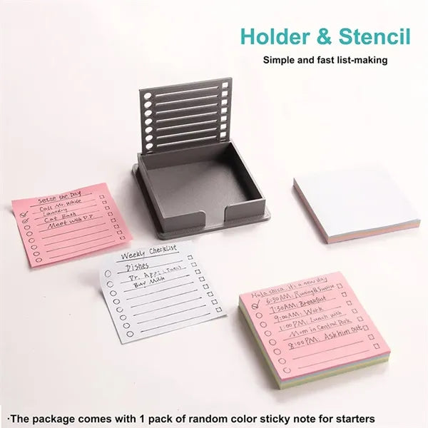 Sticky Note Holder With Stencil