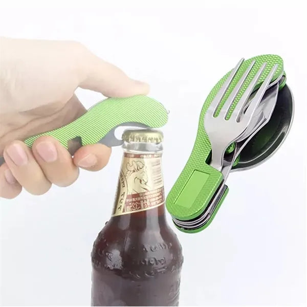 3 In 1 Foldable Camping Cutlery Fork Spoon Set