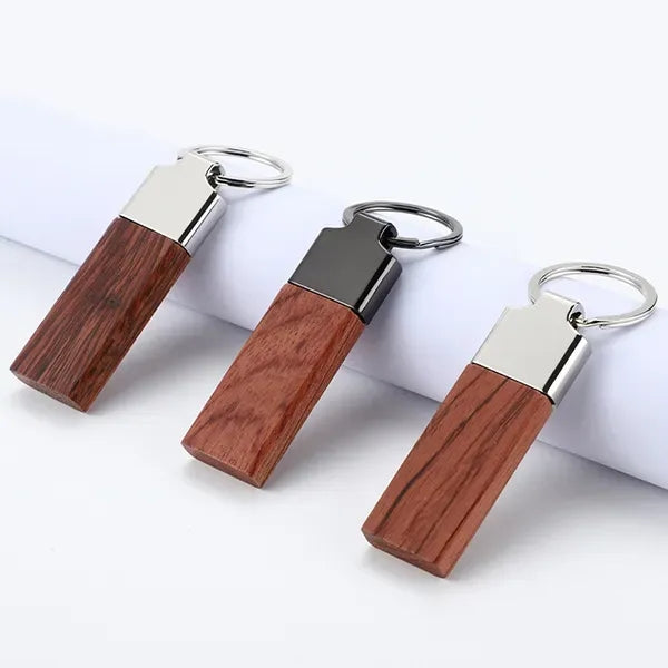 Engraved Belmont Wood Key Chain