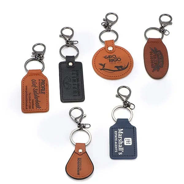 Oval shaped Leather Keyring
