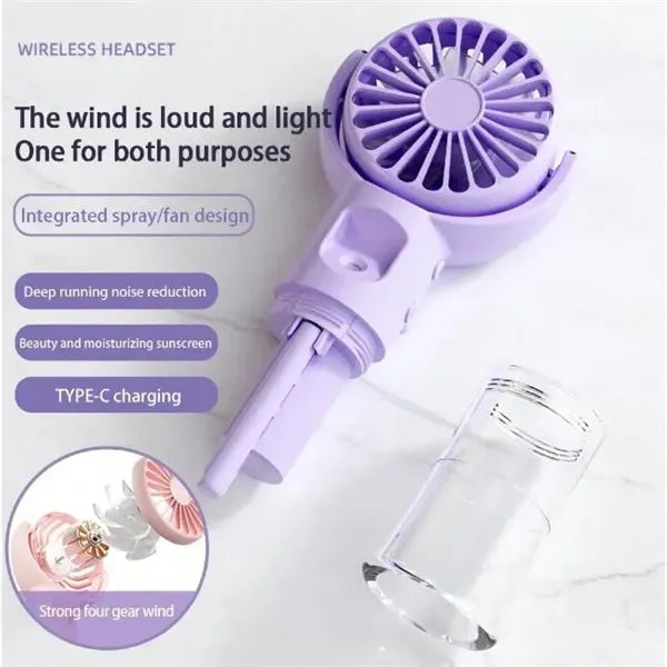 Four-Speed Wind Adjustable Mini Handheld Spray Fan