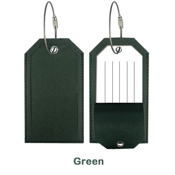 PU Leather Luggage Tag with Metal Ring